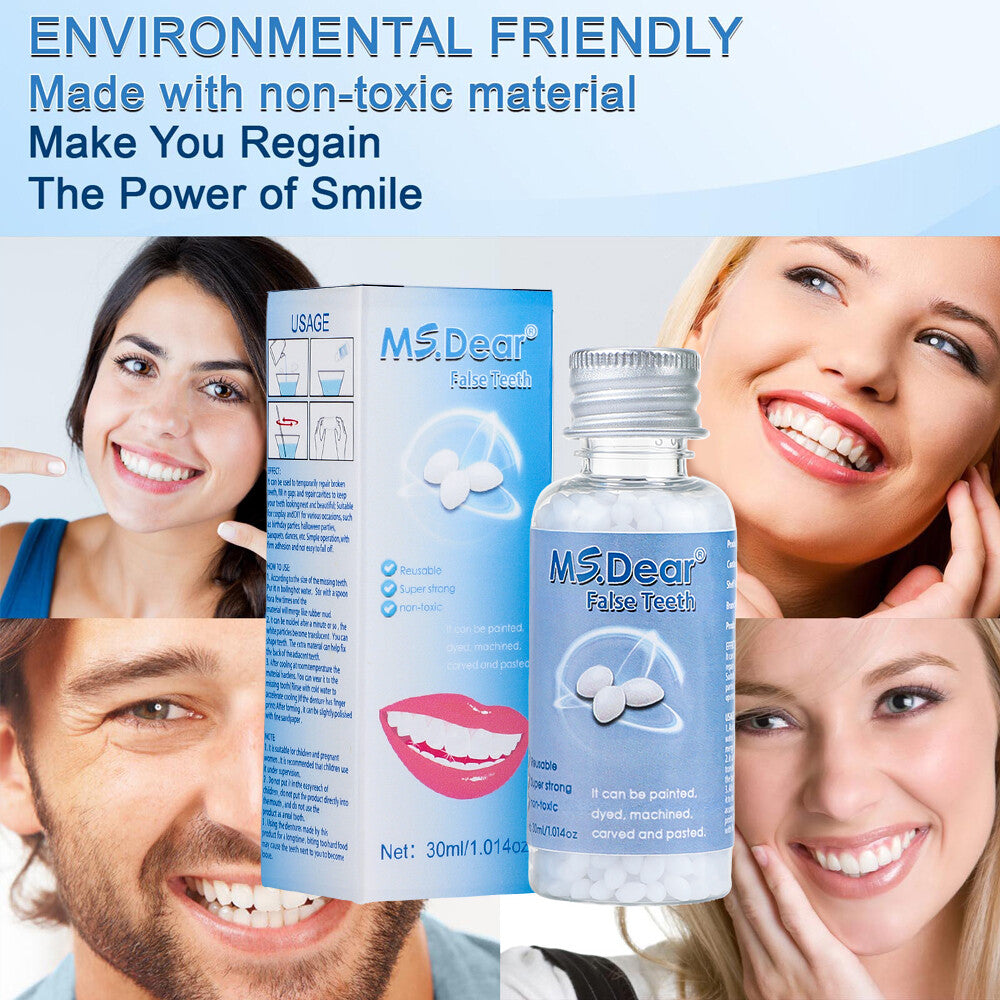 Temporary Tooth Repair Beads Moldable Filler for Broken Teeth Gaps - Reusable