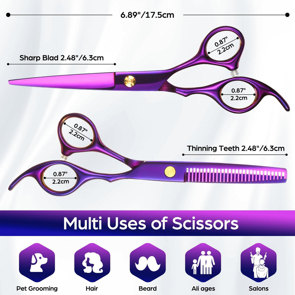 Professional Hair Cutting Scissors 6.89 Inch Salon Shears for Barbers