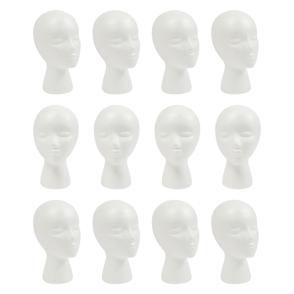 12PCS White Realistic Female Mannequin Head for Wig Display and Styling