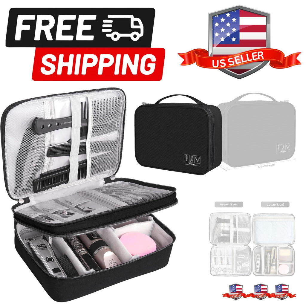 Professional Barber Tool Bag for Clippers and Accessories, Travel Organizer