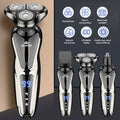 Rechargeable Men's Electric Shaver with LCD Display Waterproof Rotary Razor