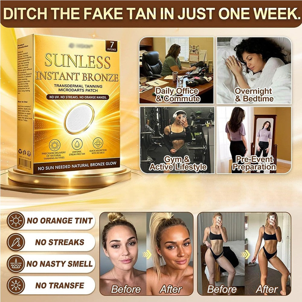 Natural Sunless Tanning Patches - Gradual Bronze Glow Enhancer - Multiple Pack Sizes