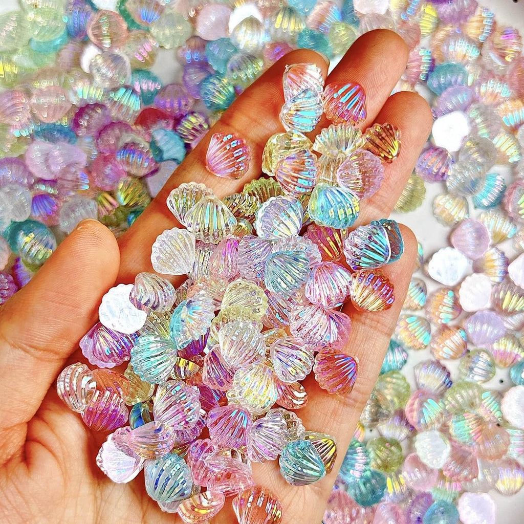 250Pcs Seashell Nail Charms - 3D Resin Ocean Beach Nail Art Accessories