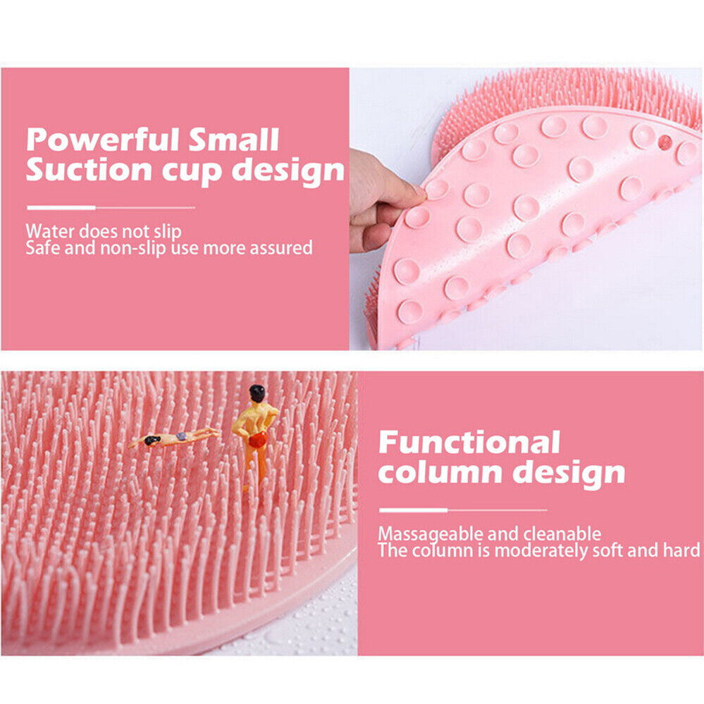 Foot Back Scrubber Silicone Exfoliating Massager Pad for Shower & Bath