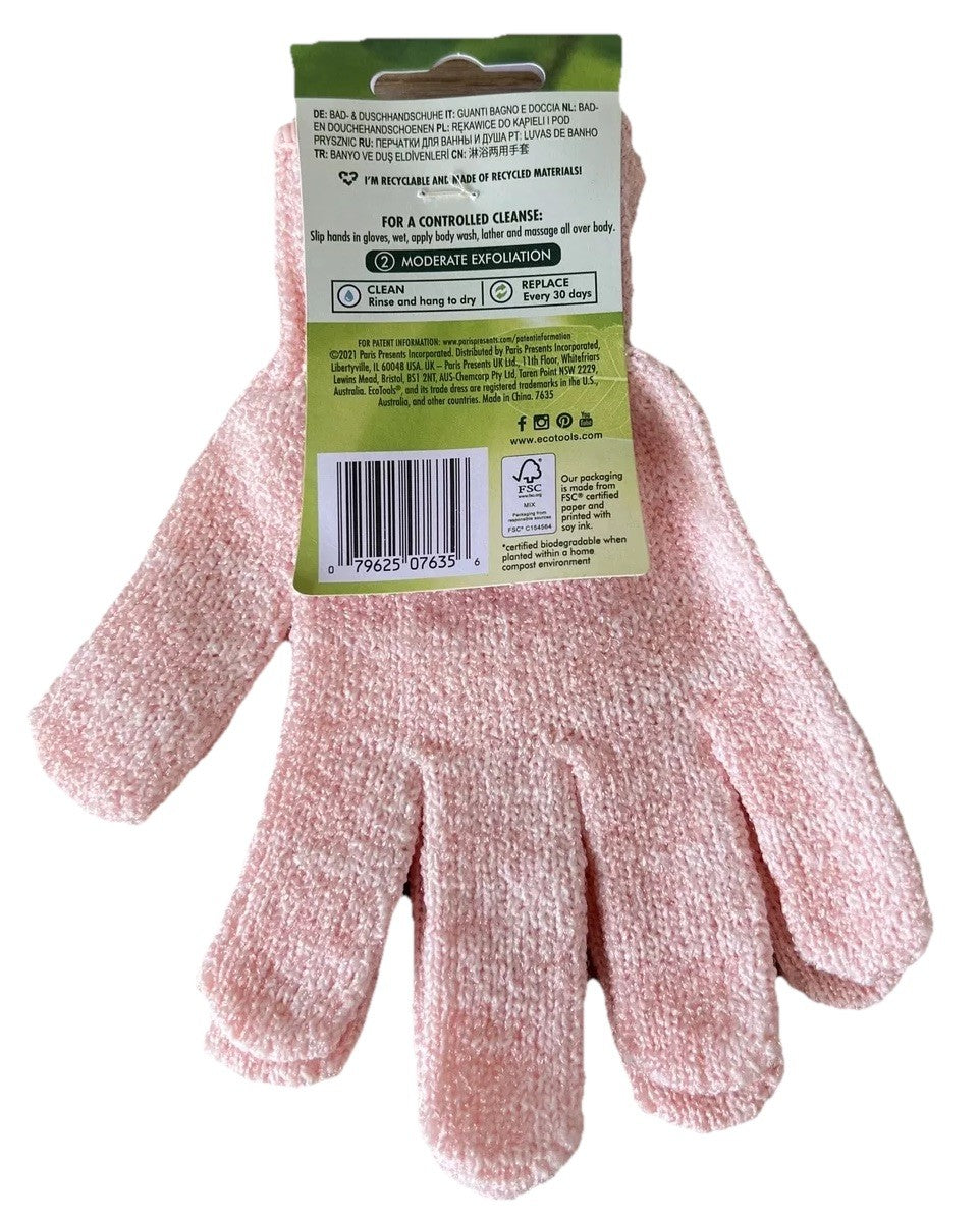 Exfoliating Shower Gloves Pink 3 Pack - EcoTools Bath & Body Accessories