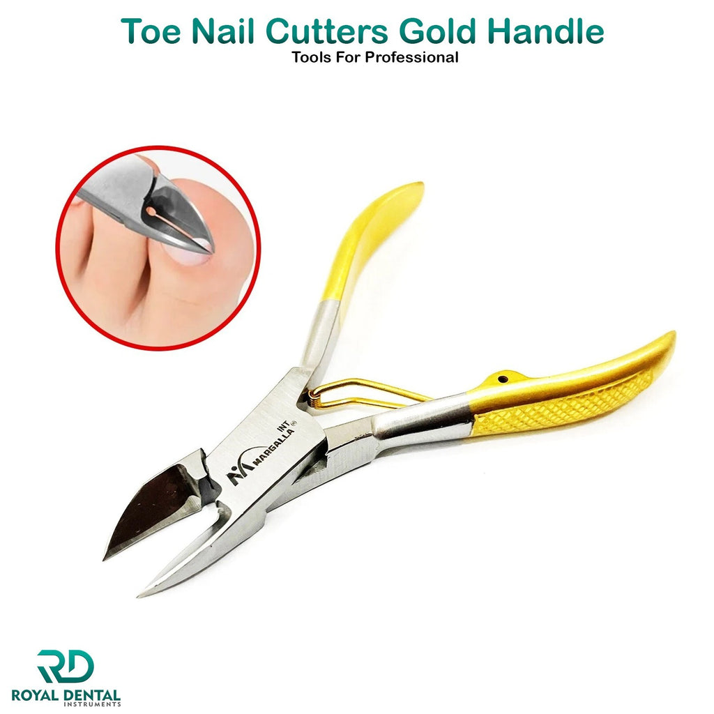 Heavy Duty Toe Nail Clipper Cutter for Thick Nails - Gold Handle