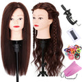 Mannequin Head with Human Hair for Hair Styling Training, Display & Practice
