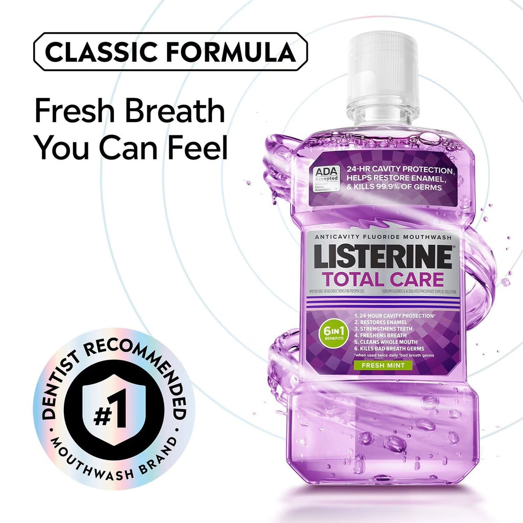 Listerine Total Care Fresh Mint Mouthwash 3-Pack - 33.8 fl oz Each