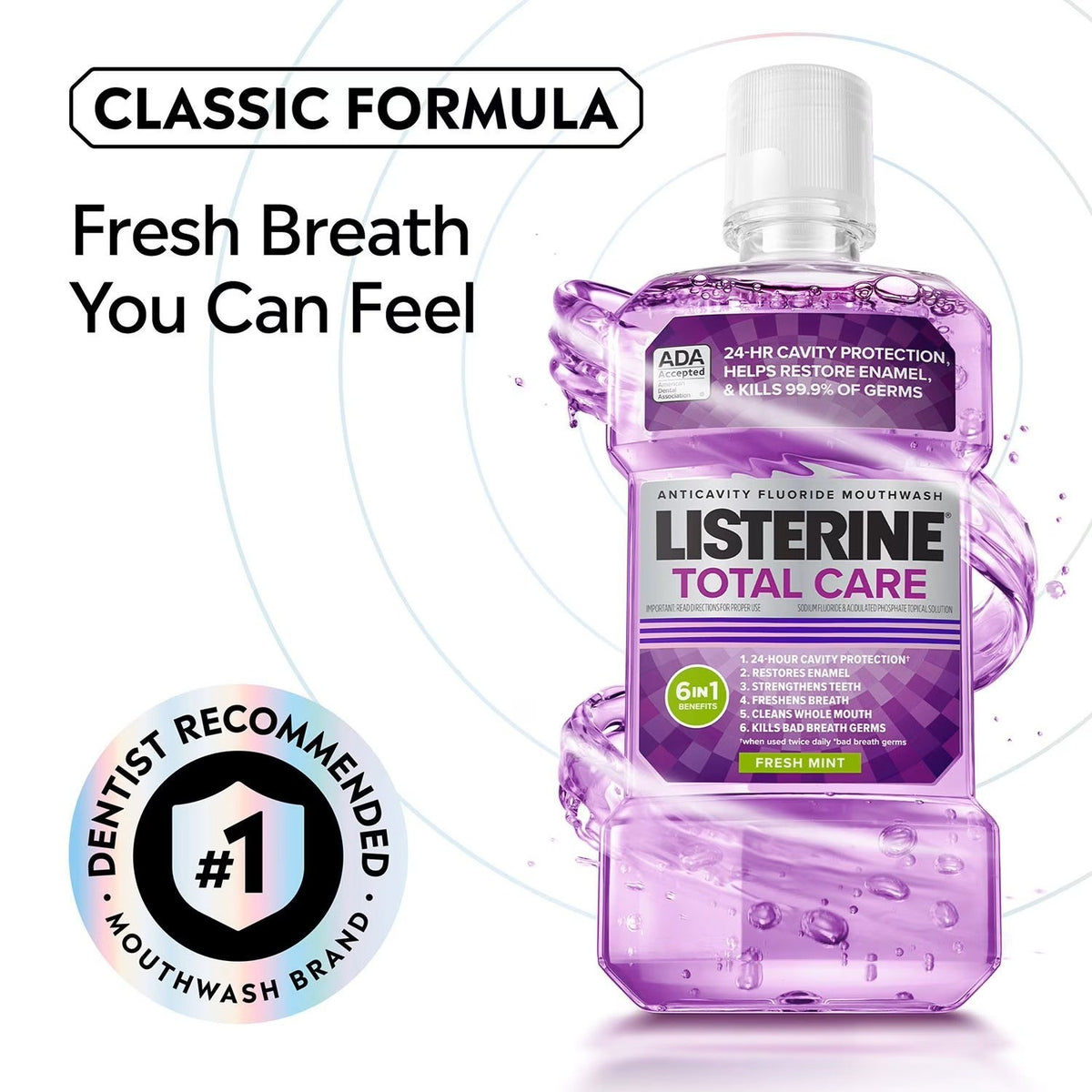 Listerine Total Care Fresh Mint Mouthwash 3-Pack - 33.8 fl oz Each