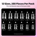 Nail Tip & Glue Set with Top Coat - 12 Sizes, 15ml Nail Glue, No Filing Needed