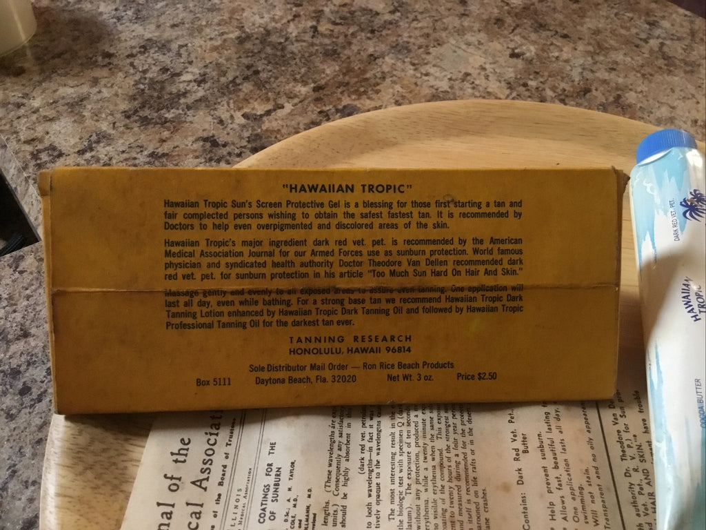 Vintage Hawaiian Tropic 3 Oz Sun Protection Gel with Original Box - NOS