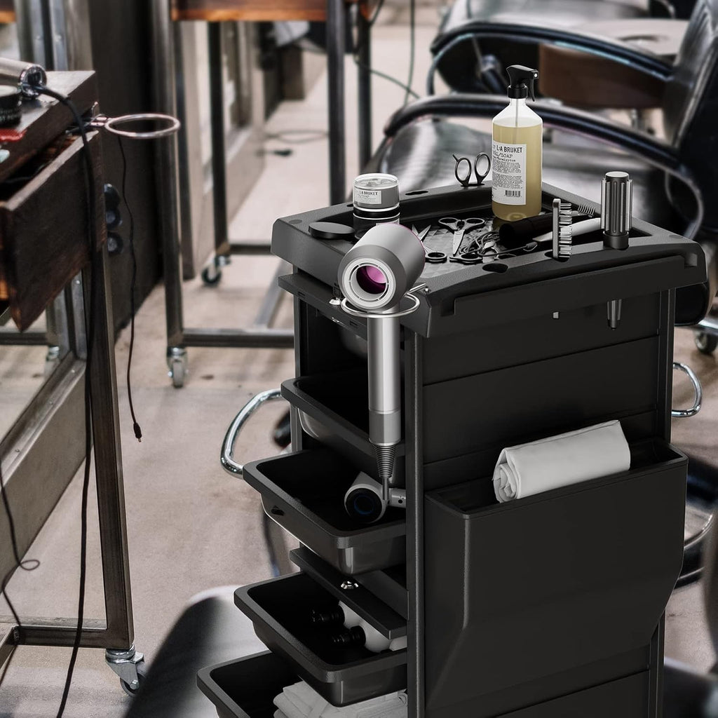 Hair Salon Cart with Lock and 6 Drawers - ABS Mobile Styling Trolley