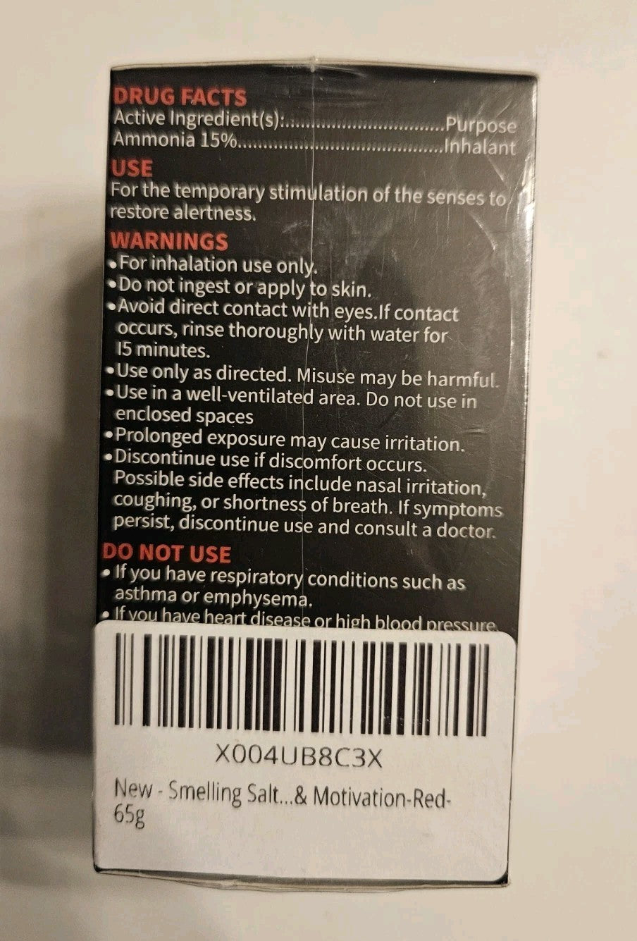 Powerlifting Smelling Salts Ammonia Inhalant 65g Pack of 2 for Athletic Use