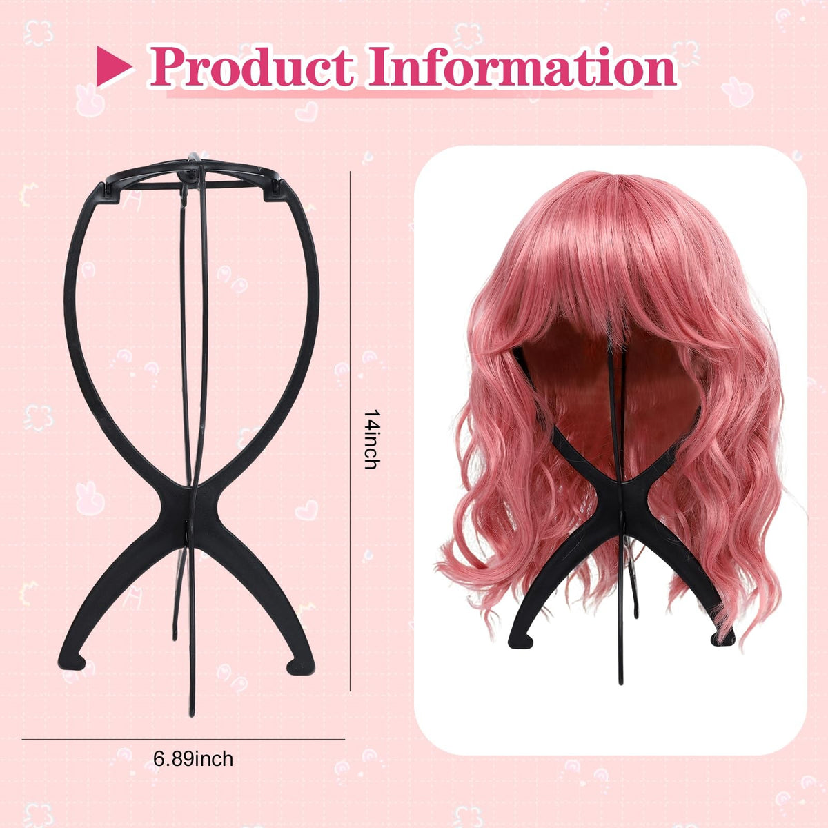 Plastic Wig Stand Mannequin Head Display for Styling and Drying