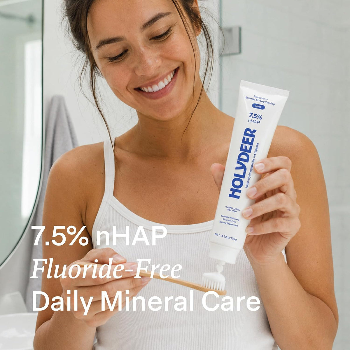 Nano-Hydroxyapatite Toothpaste Mint 7.5% Enamel Support Fluoride-Free Sensitive Whitening