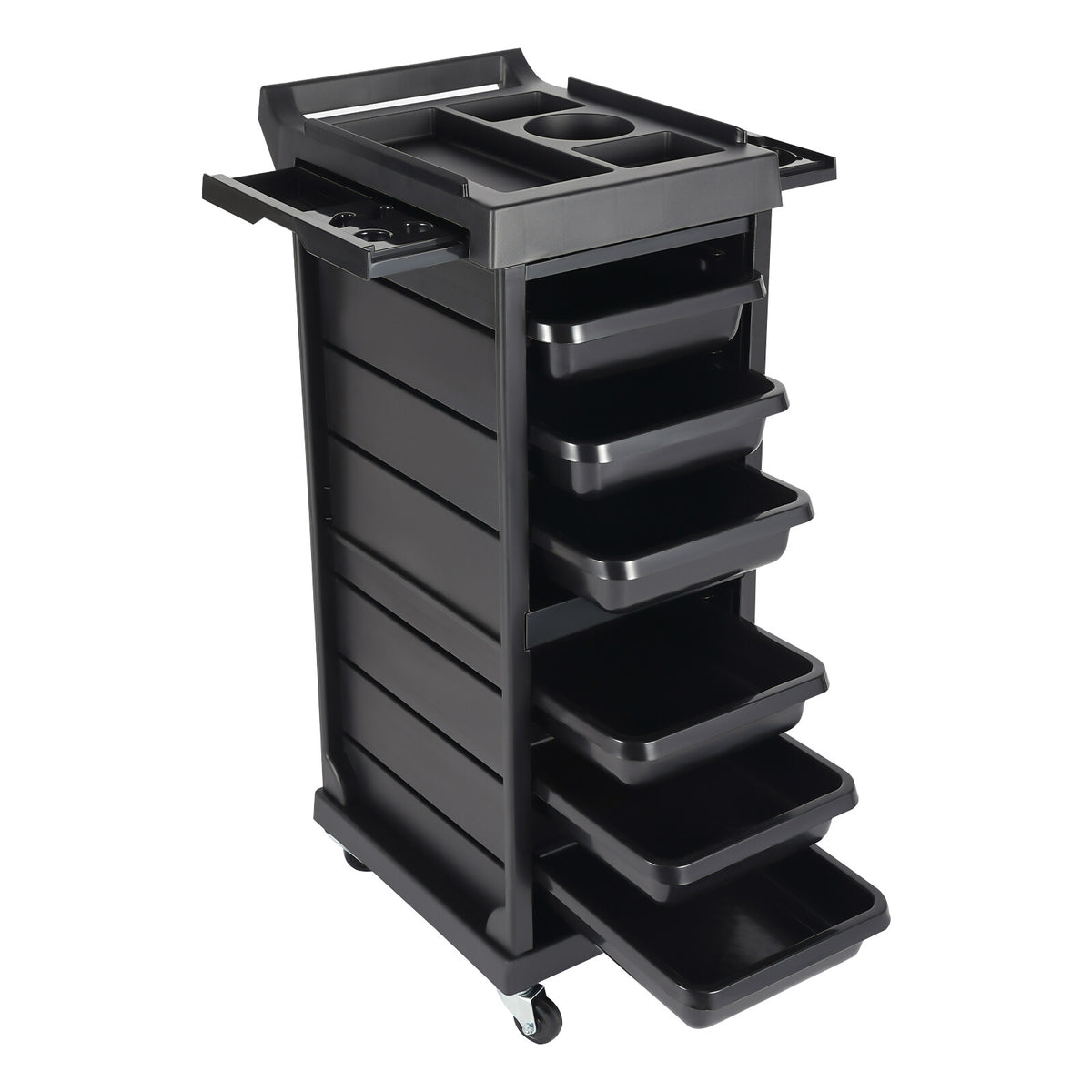 Lockable Salon Trolley Cart with 7 Tiers & Tool Holders for Hair & Beauty