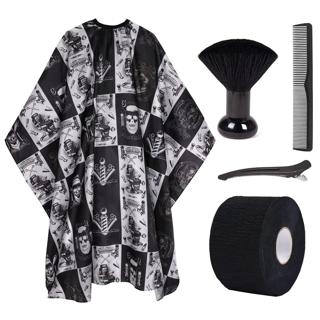 Waterproof Hair Cutting Cape with Neck Strip & Barber Accessories Set