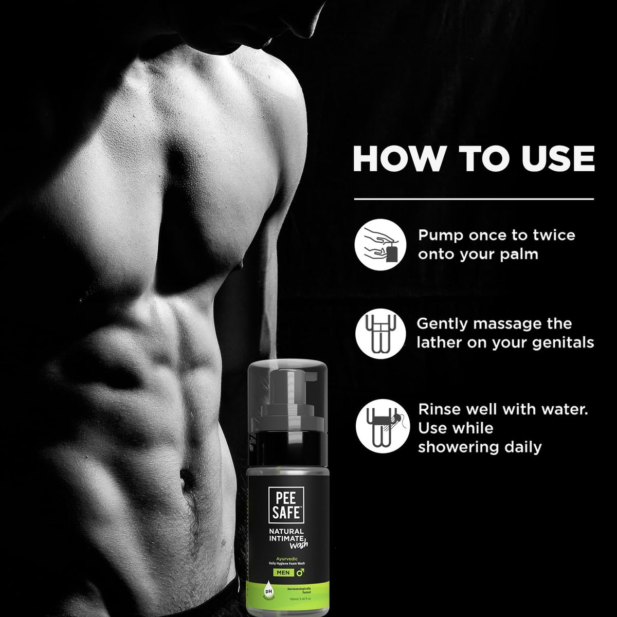 Men's Intimate Hygiene Gel with pH Balance and Natural Extracts