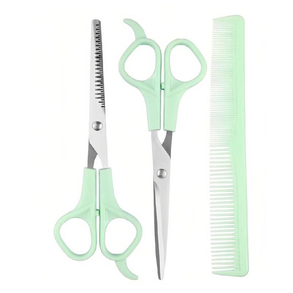 Professional Stainless Steel Hair Cutting Shears Set with Thinning Scissors & Comb