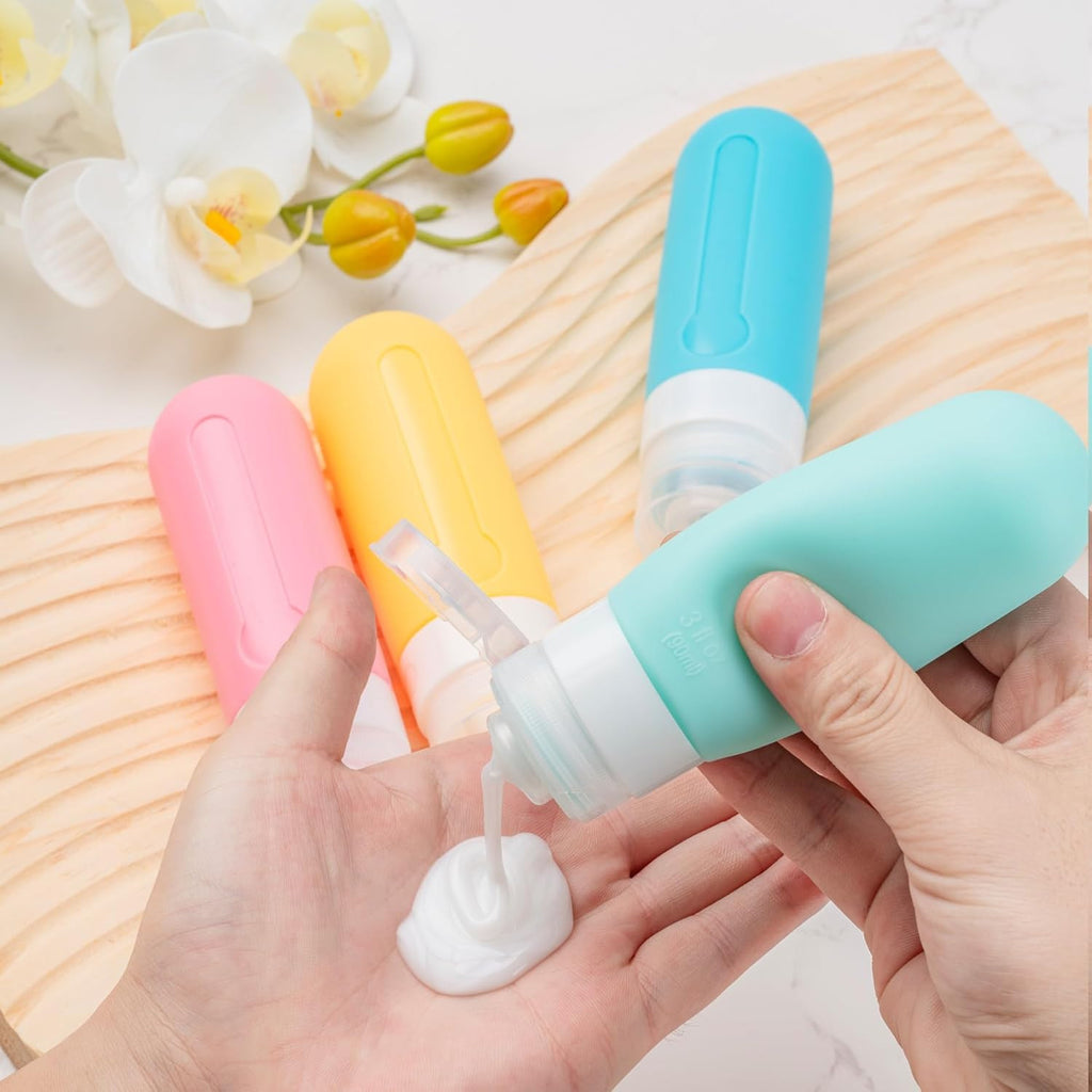 16 Pack Travel Toiletry Bottles - Leakproof Silicone Refillable Containers