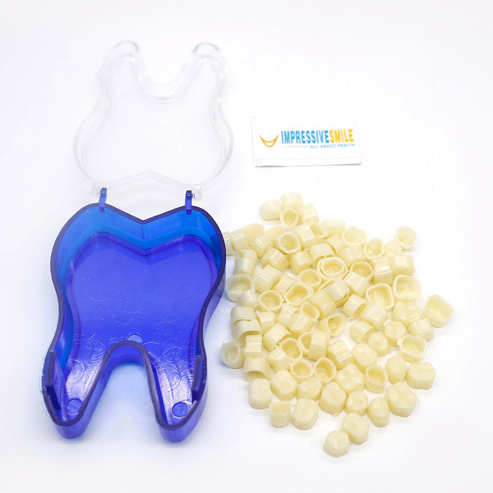 Dental Temporary Crown Kit - 100 Mixed Anterior & Molar Crowns for Restorations
