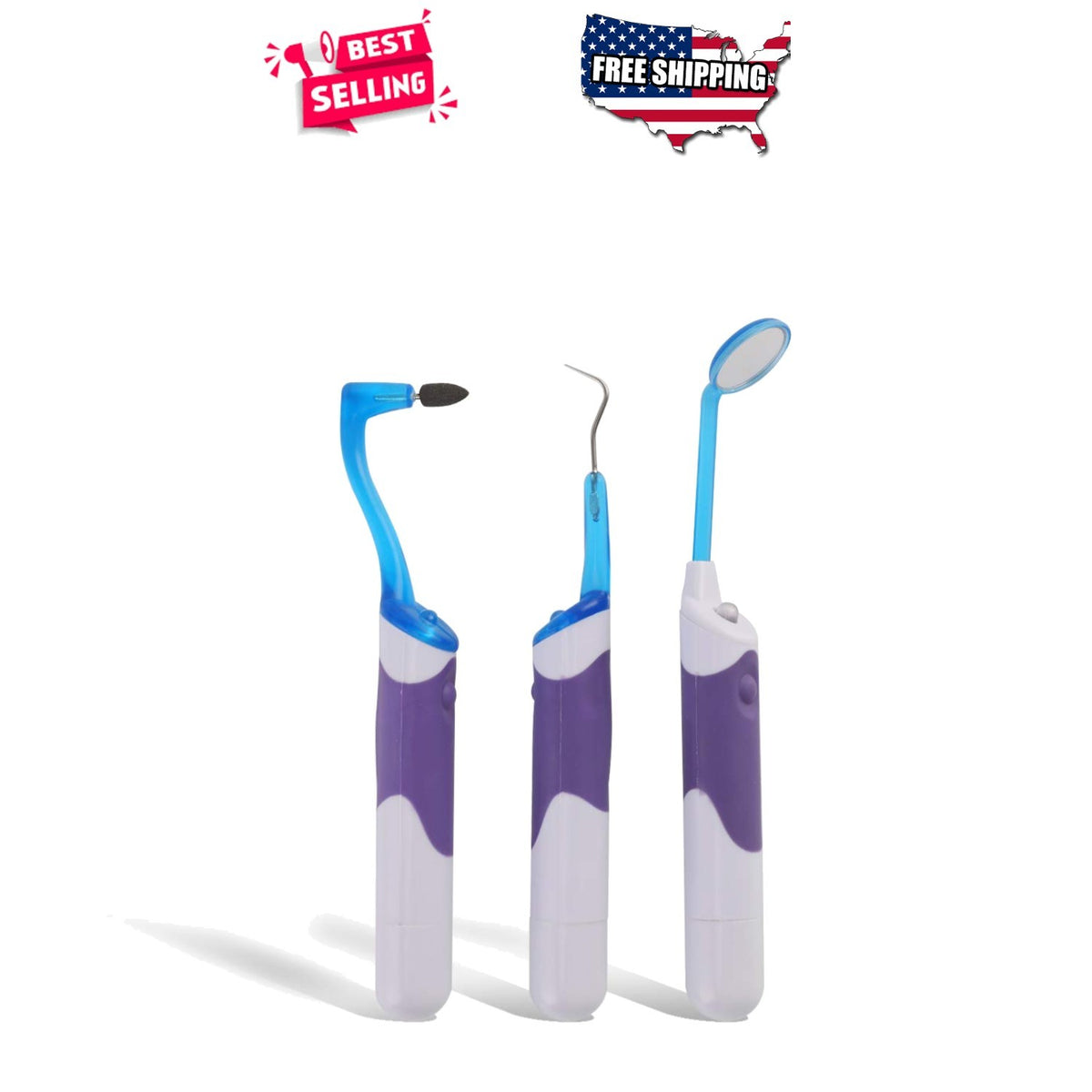 LED Dental Cleaning Kit Tartar Remover & Oral Hygiene Mirror