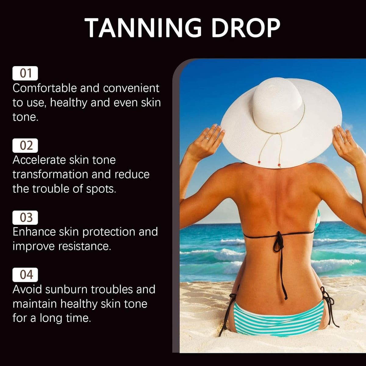 Drinkable Sunless Tanning Drops - Natural Self-Tanning Oral Solution, 60ml