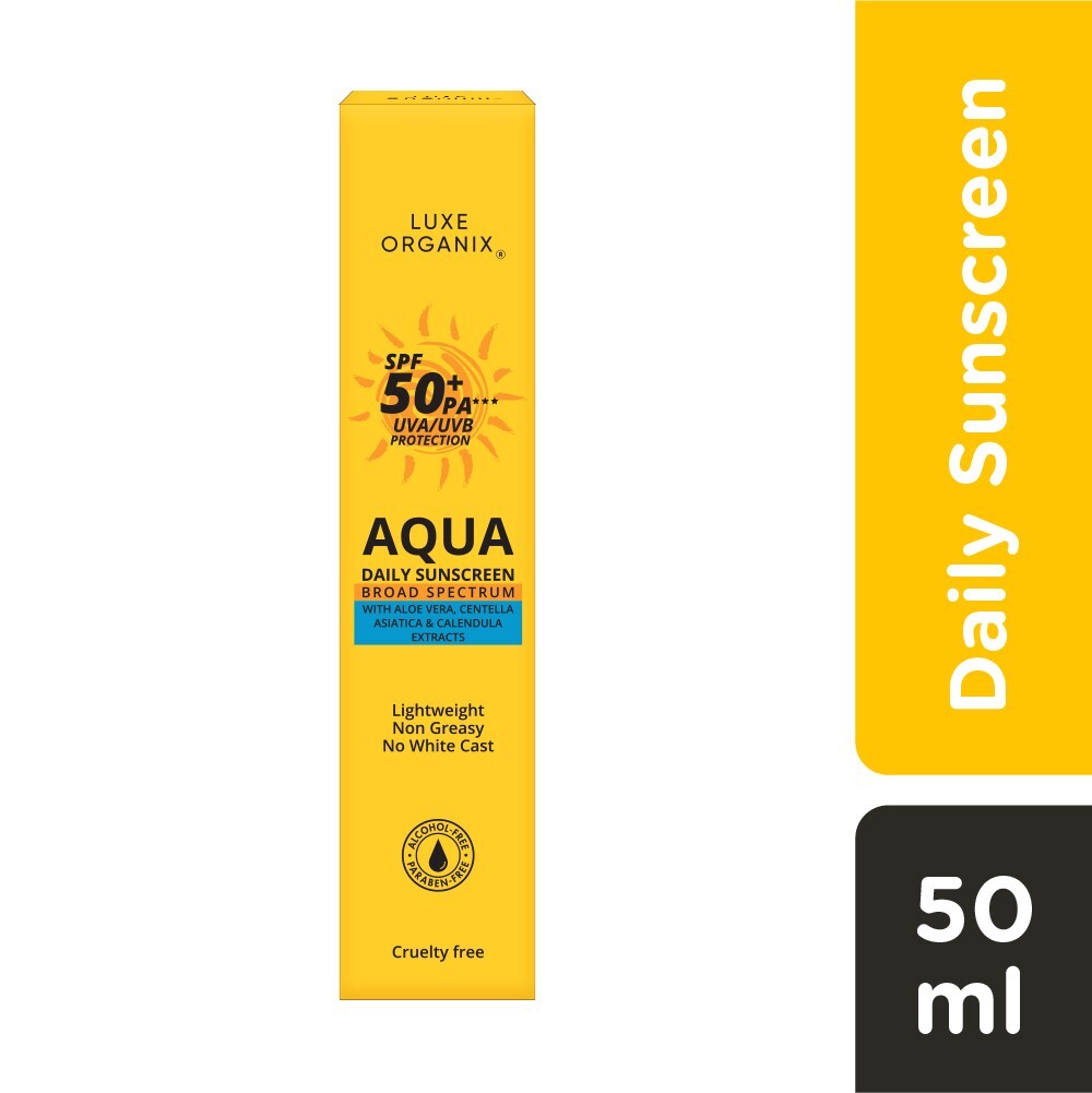 SPF 50+ PA+++ Sunscreen Lotion for Sensitive Skin - Water-Resistant, Non-Greasy, 50ml