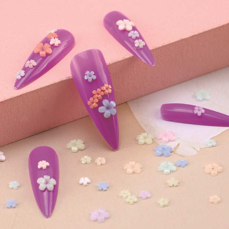 Mixed Color Change 3D Flower Nail Art Decorations - 500pcs & 100pcs Sets