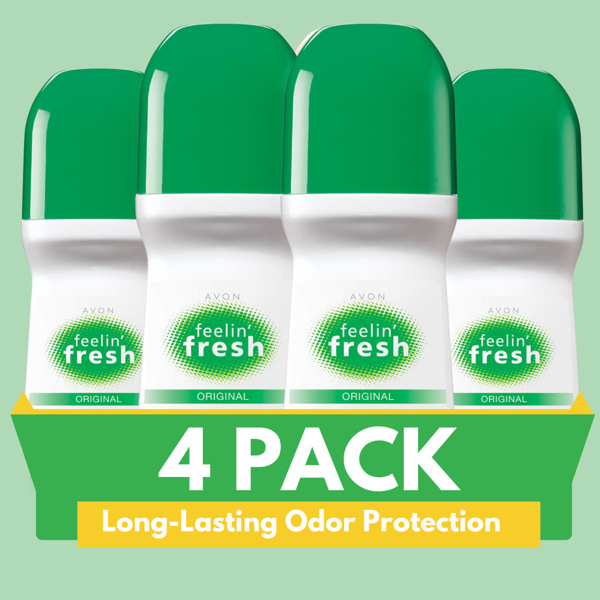 Deodorant Antiperspirant Roll-On Pack of 4 - Long-Lasting Odor & Sweat Protection