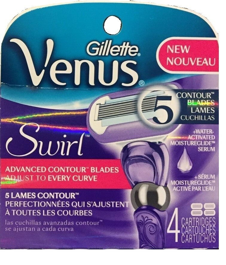 Gillette Venus Swirl Razor Blade Refills, Flex Ball Cartridge, 4 Pack