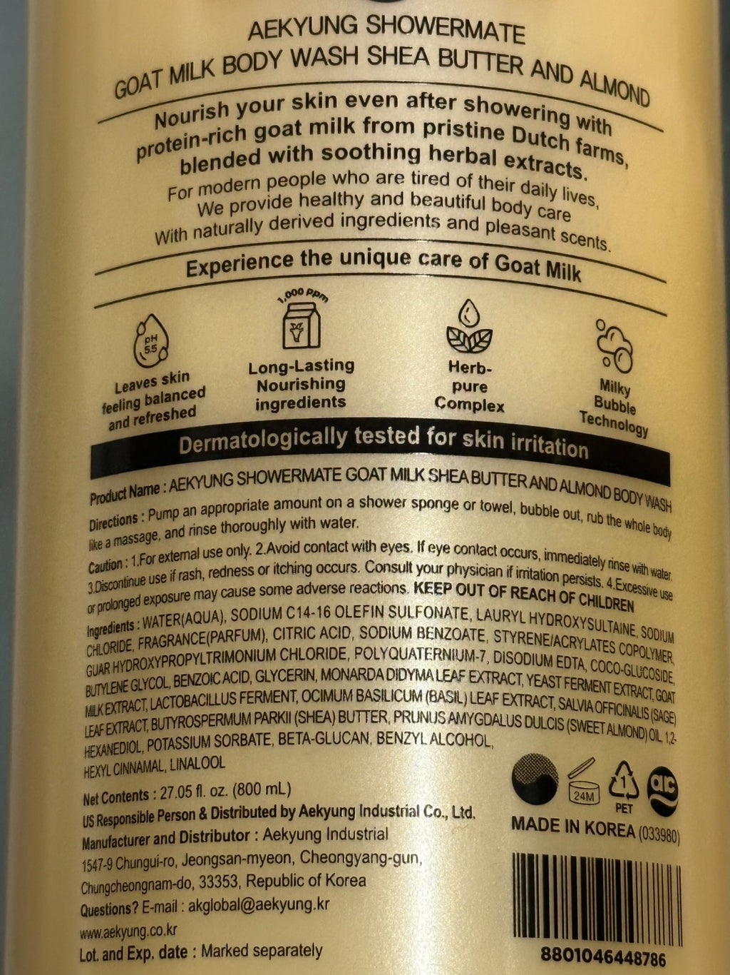 Natural Goat Milk Body Wash with Shea Butter & Almond - 2 Pack