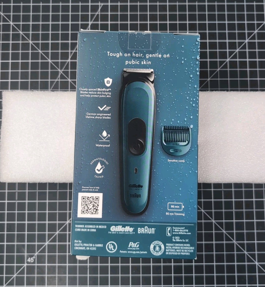 Men's Waterproof Electric Pubic Hair Trimmer - Gillette Intimate i3