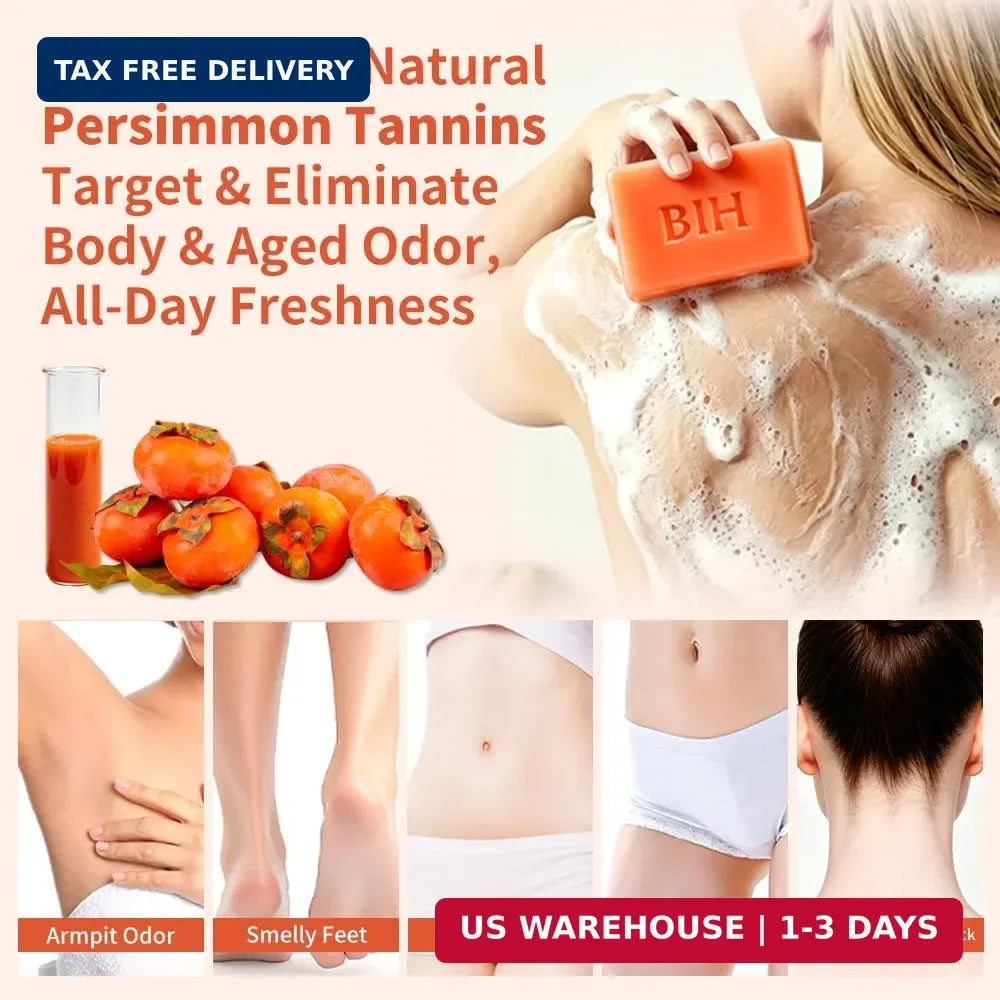 Persimmon Soap Bar Set - Natural Deodorizing Body Cleansing for All Skin Types