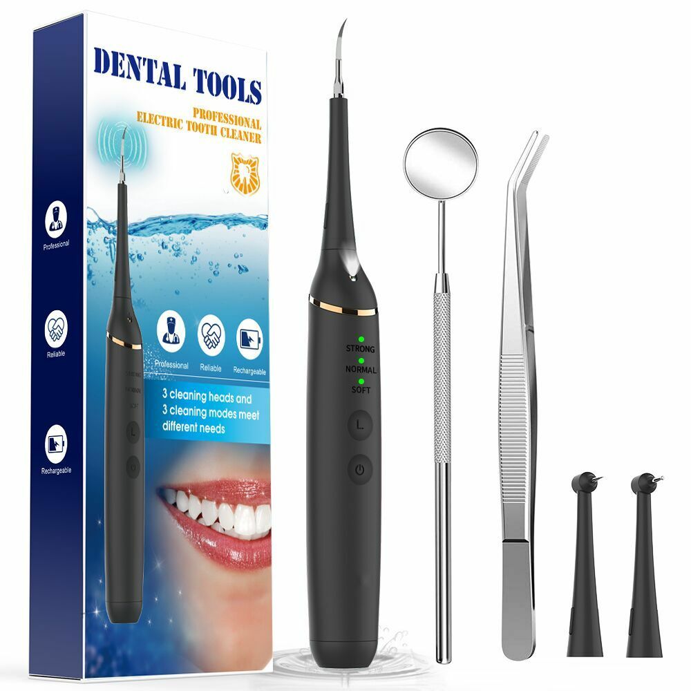 Electric Ultrasonic Dental Scaler Tartar & Plaque Remover with LED Light