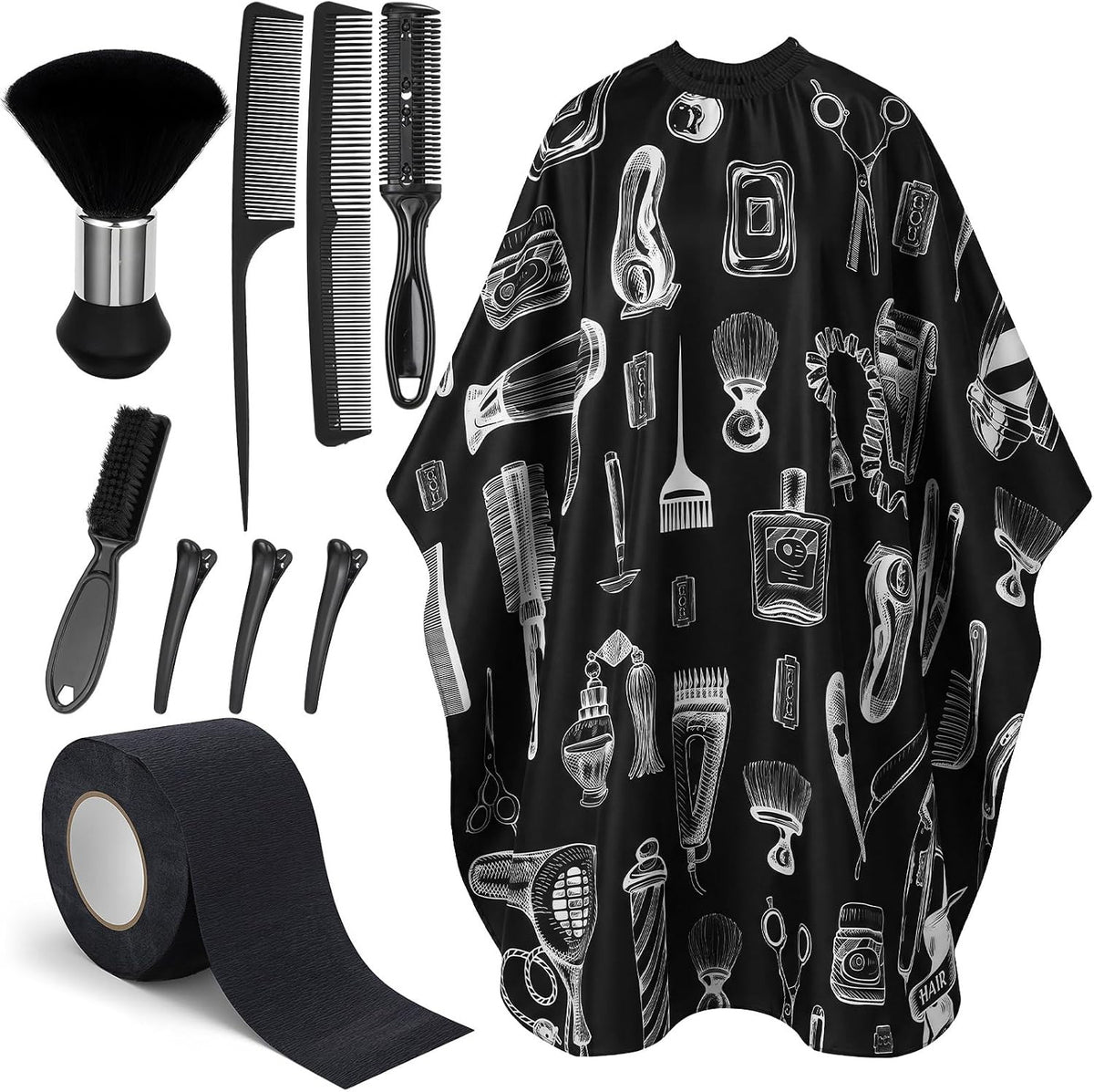 Barber Haircut Kit 10-in-1 with Neck Brush for Hair Cutting