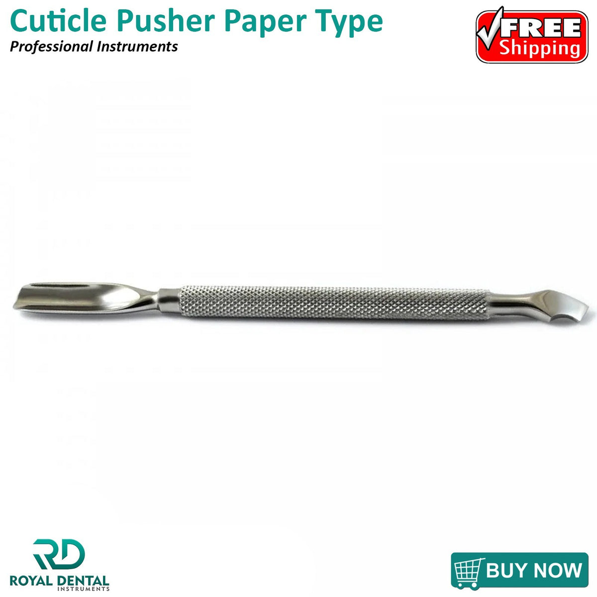 Stainless Steel Double-Ended Cuticle Pusher Nail Tool for Manicure & Nail Care