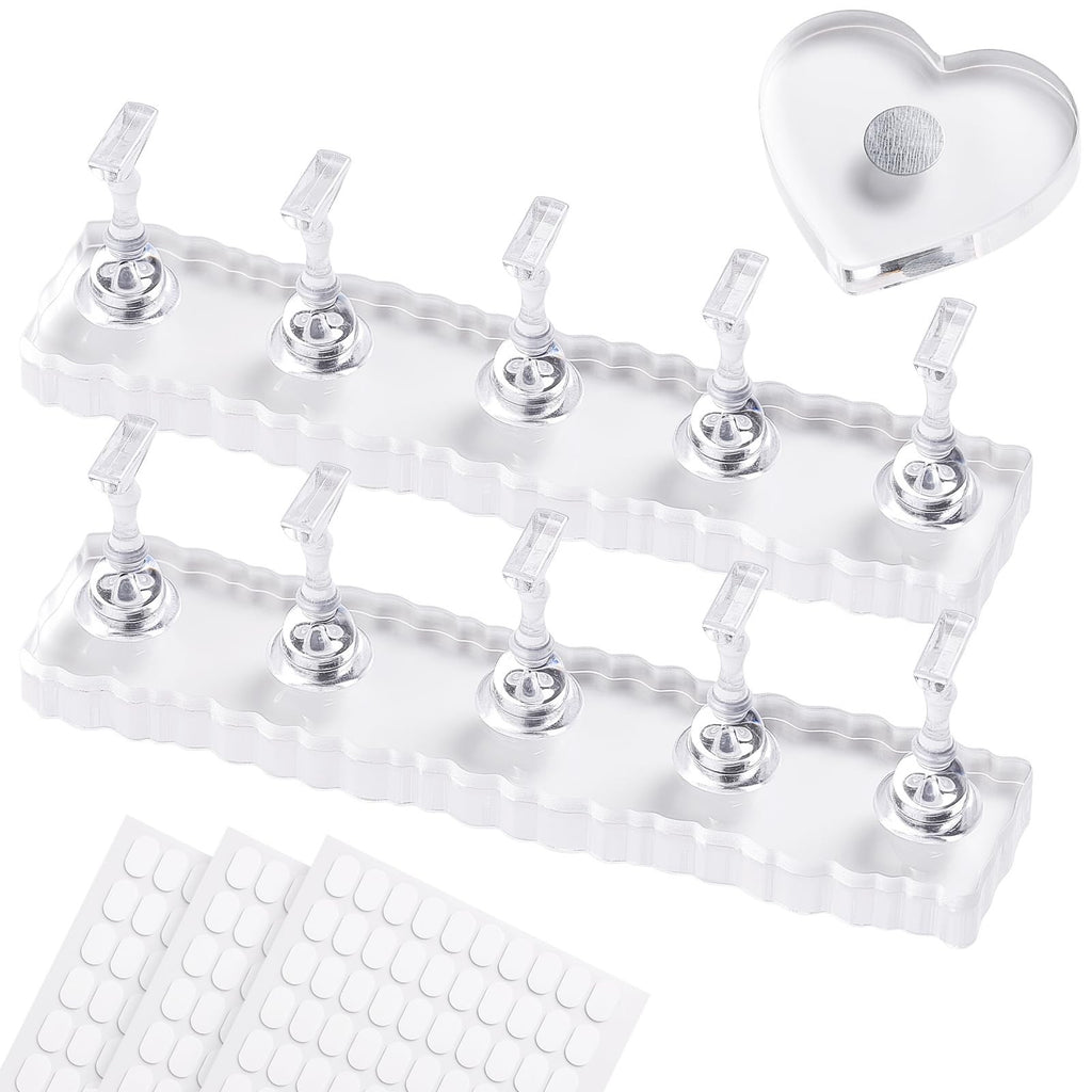 Narsikar Nail Stand for Press Ons with 300 Double-Sided Tape - Rose Pink