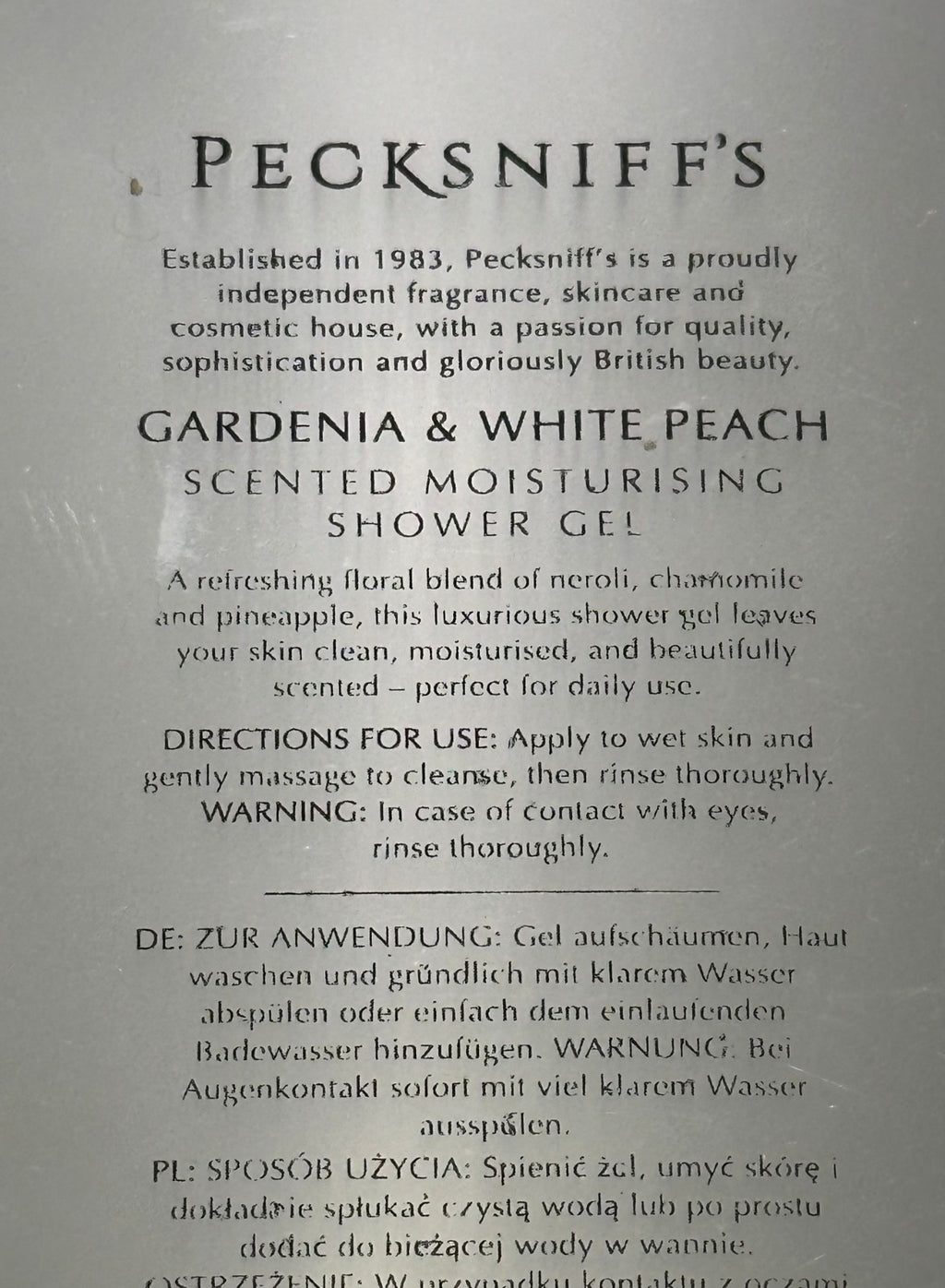 (2-Pack) Moisturizing Shower Gel with Vitamin E & Peach - British Fragrance, 1L