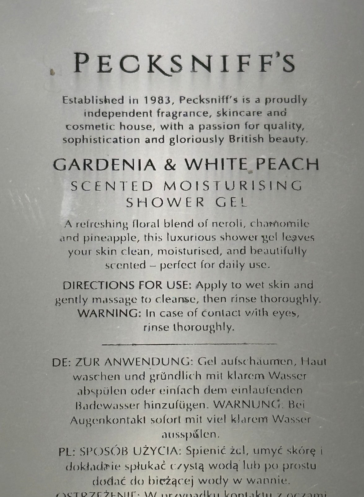 (2-Pack) Moisturizing Shower Gel with Vitamin E & Peach - British Fragrance, 1L