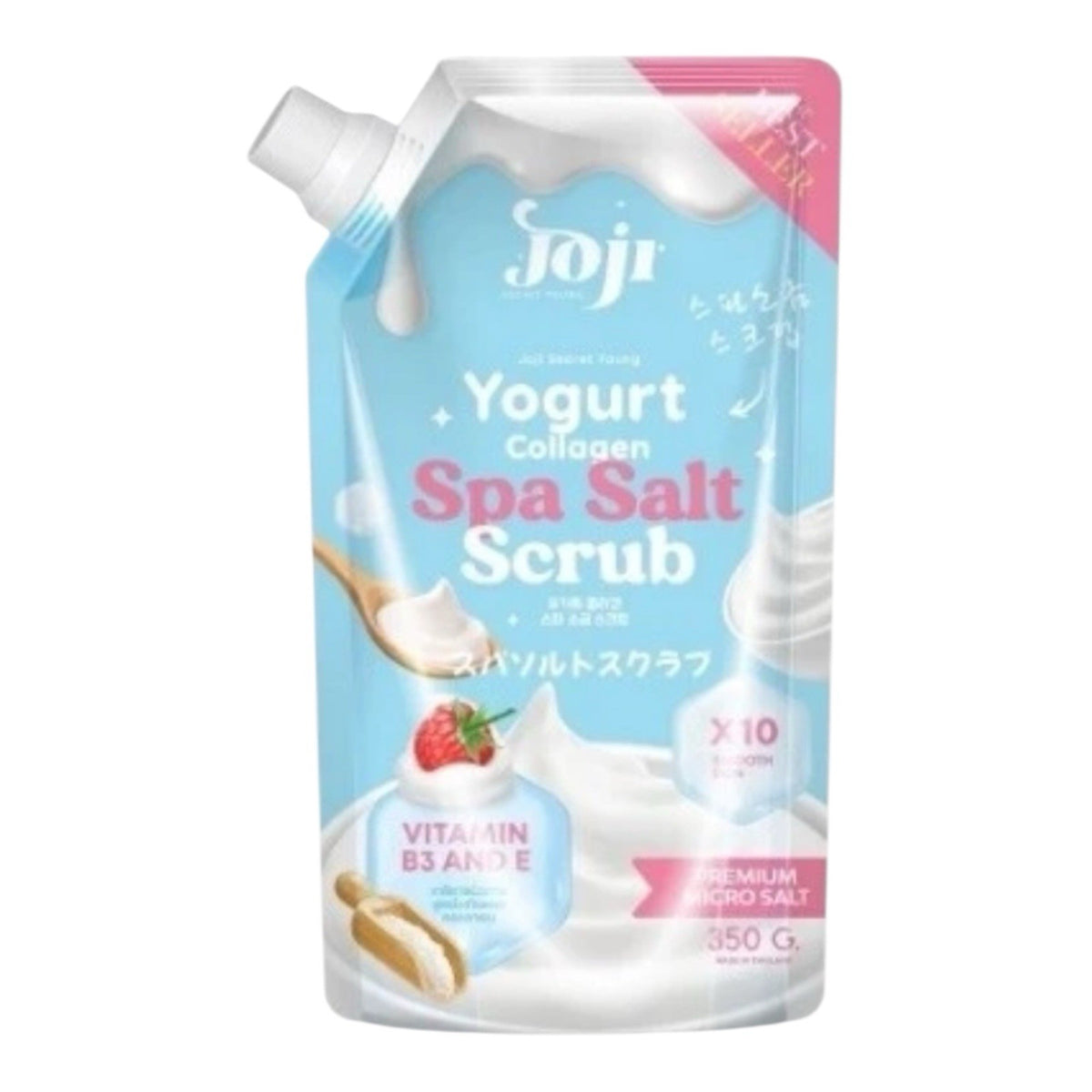 Joji Yogurt Collagen Spa Salt Scrub for Dry Skin 350g - Skin Nourishing Exfoliant