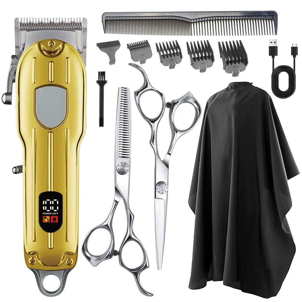 Rechargeable Hair Clippers Kit with Adjustable Blades and Metal Body