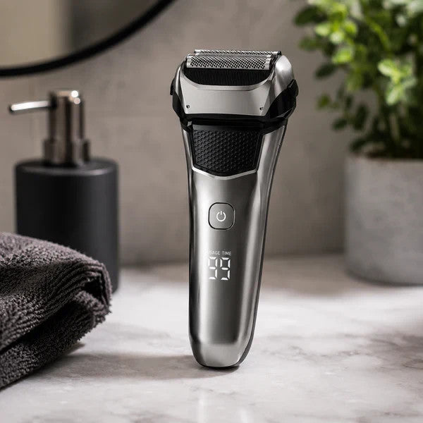 Cordless Wet Dry Men’s Electric Razor with Trimmer & Digital Display