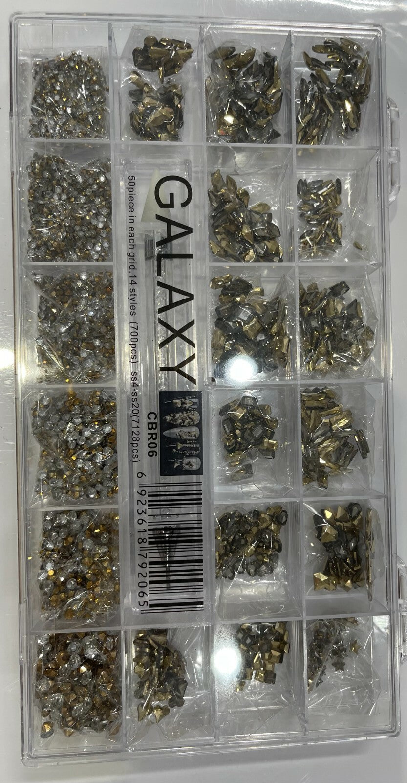 Nail Art Rhinestones Kit with 14 Styles 7828 PCS Flatback Crystals for Nail Decor