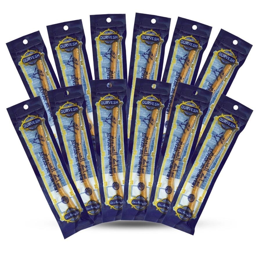 Natural Miswak Toothbrush Sticks for Oral Care - Eco-Friendly Chewing Stick, Organic Salvadora persica, Pack of 3 or 6