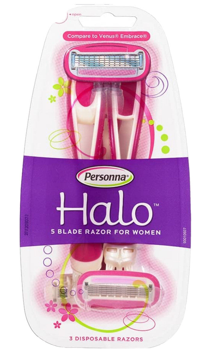 Women’s 5 Blade Razor System with Moisture Halo - Reusable Handle & Blades