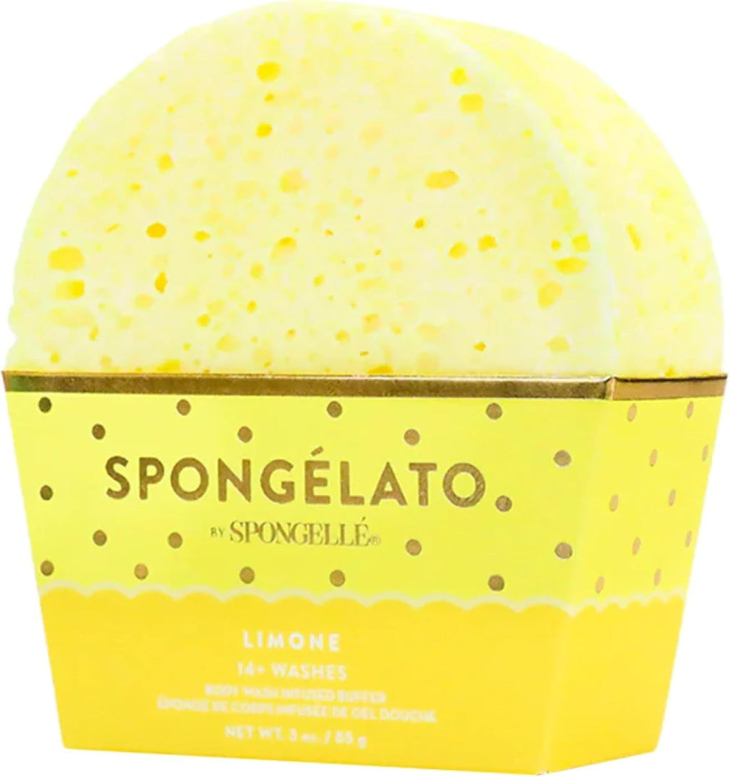 Limone Bath Sponge with Built-In Body Wash & Exfoliating Scrubber