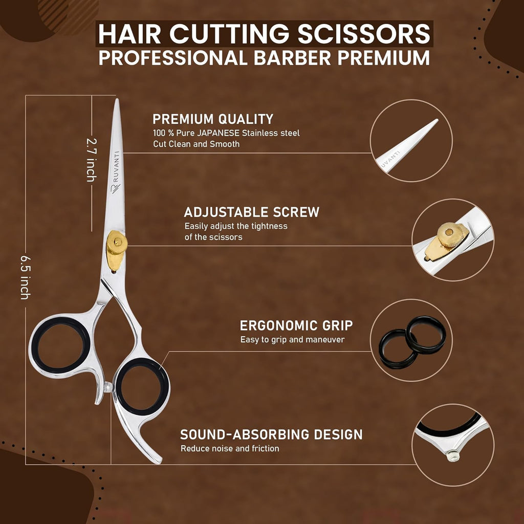 Professional Hair Cutting Scissors Stainless Steel Ergonomic Handle