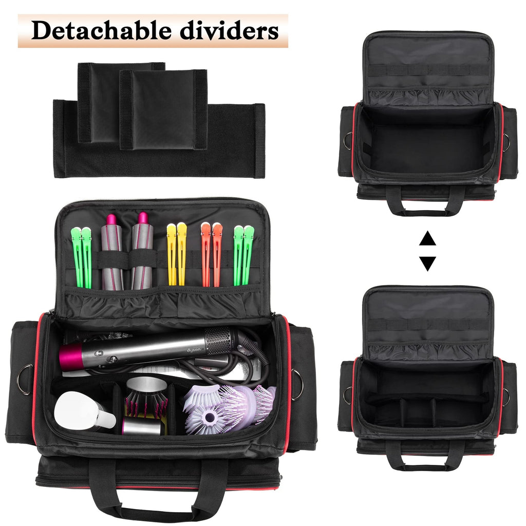Travel Hairdresser Case with Adjustable Dividers for Barber and Cosmetology Tools