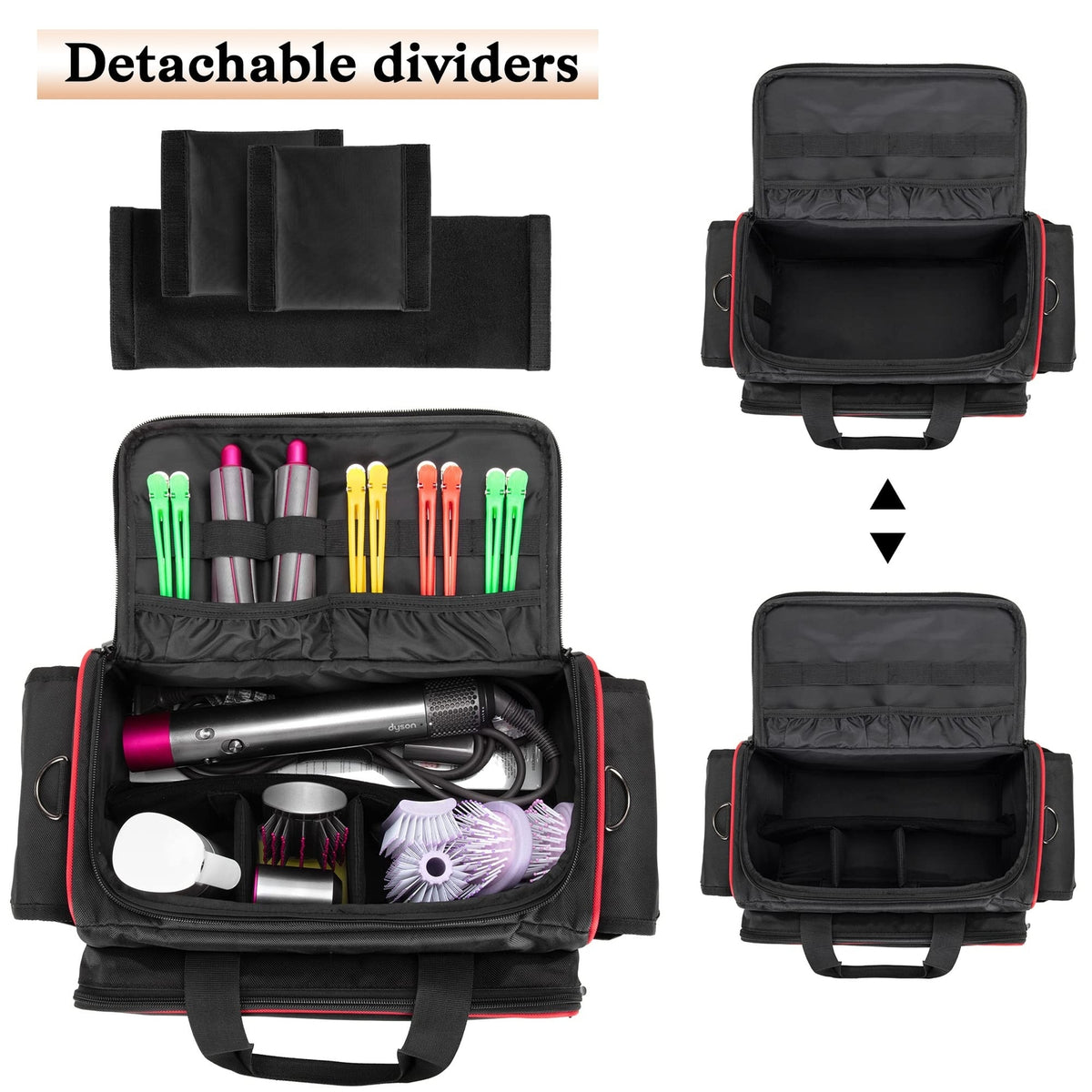 Travel Hairdresser Case with Adjustable Dividers for Barber and Cosmetology Tools